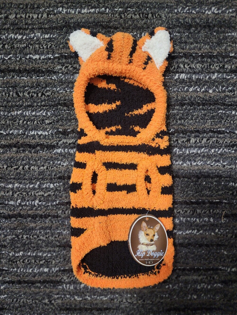 NWT Hip Doggie Pet Dog Halloween Costume Hooded Plush Fuzzy Tiger Size XS New